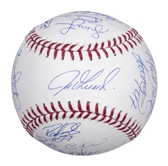 2012 New York Yankees Team Signed OML Selig Baseball With 23 Signatures Including Jeter, Pettitte & Ichiro (PSA/DNA)